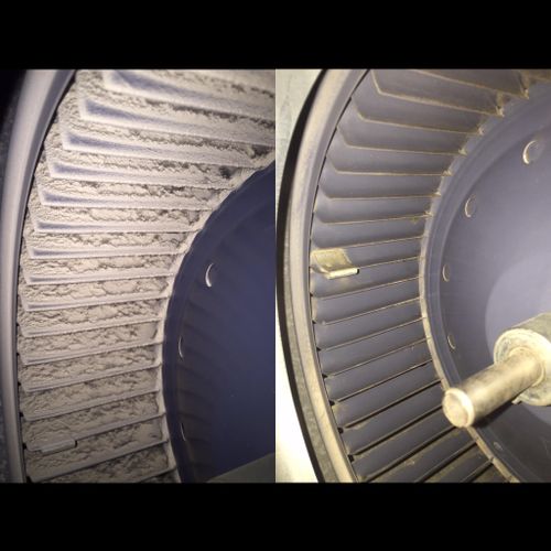 Blower motor cleaning (before & after)