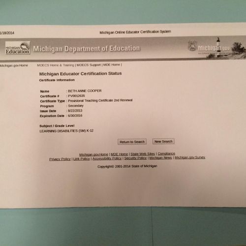 Beth Cooper, M.ed Clinical Education Service | West Bloomfield, MI