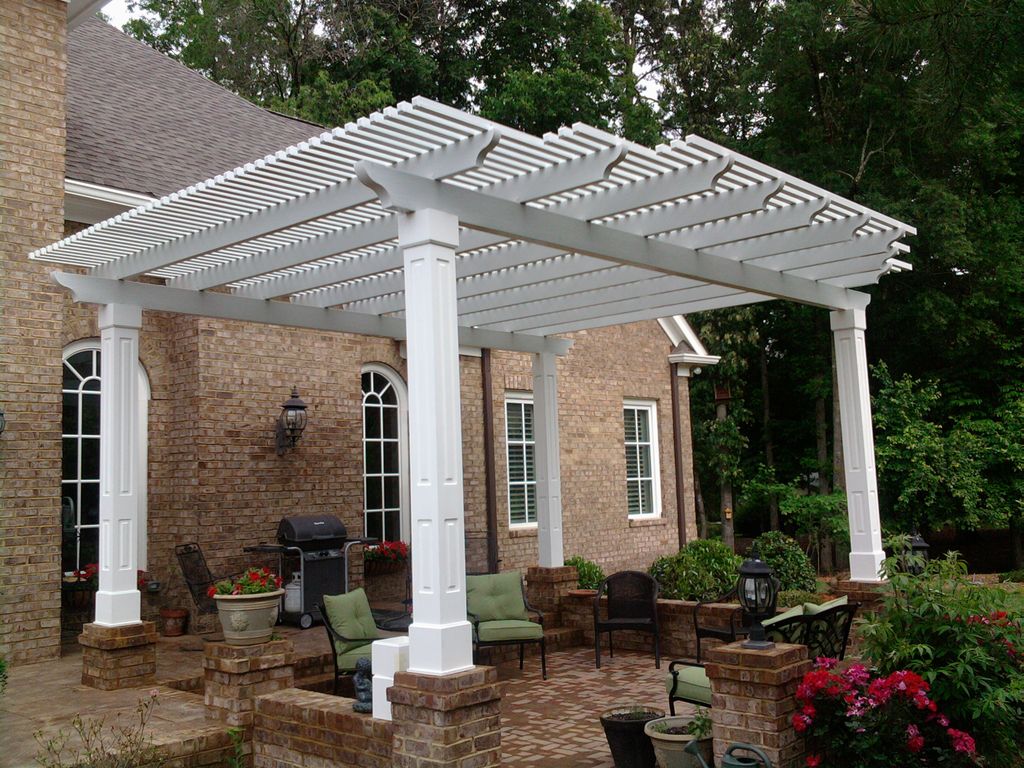 New pergola over new brick landscape patio
