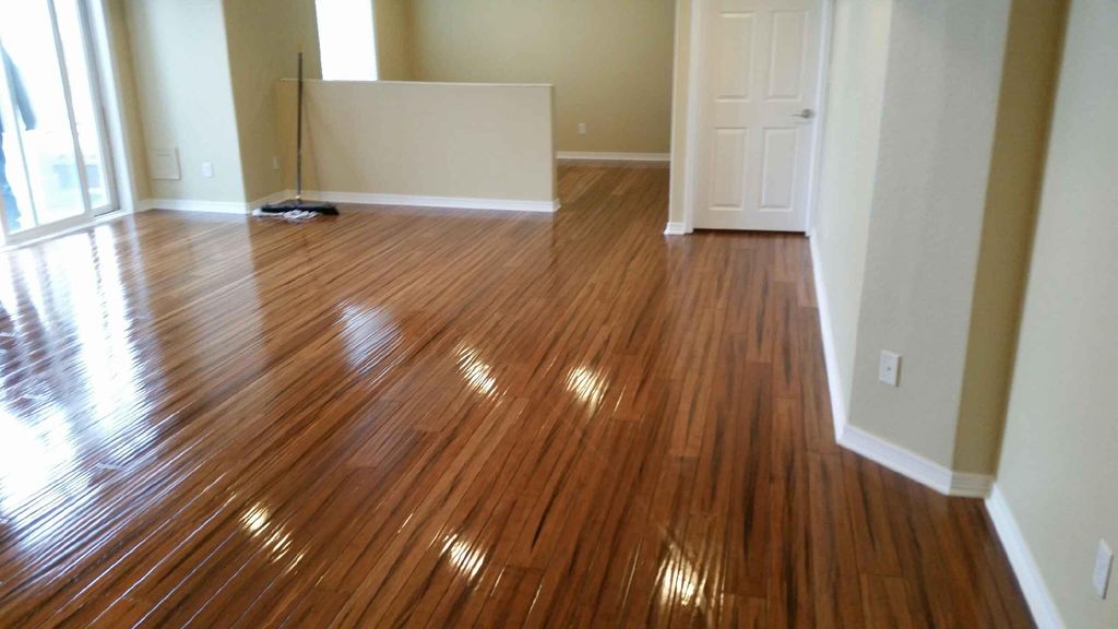 Bamboo flooring installation completed near Highla