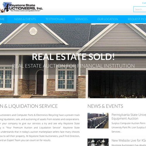 Website Design, Keystone Auctioneers