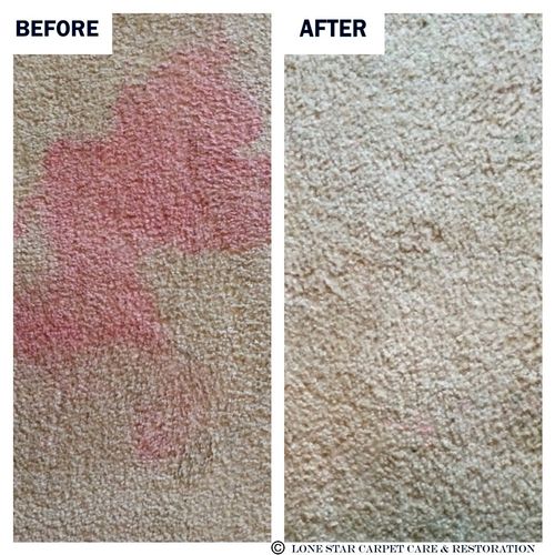 Lone Star Carpet Care makes stains disappear!