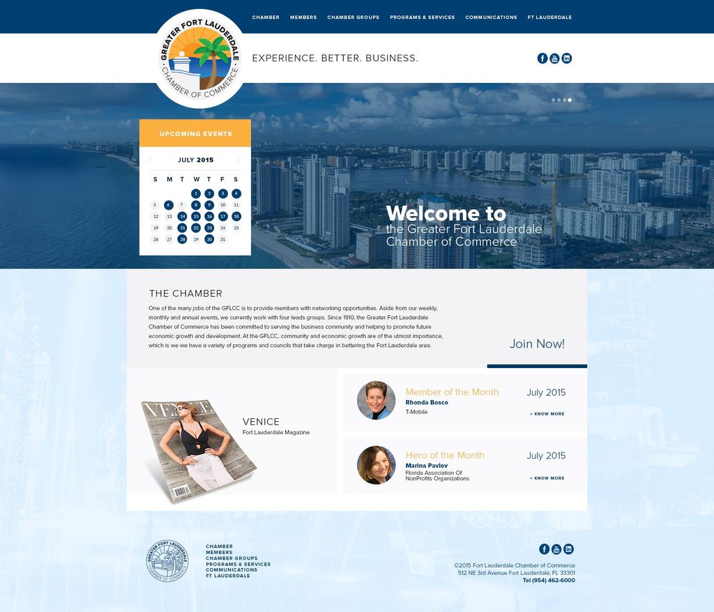 Web Concept for the Greater Ft. Lauderdale Chamber