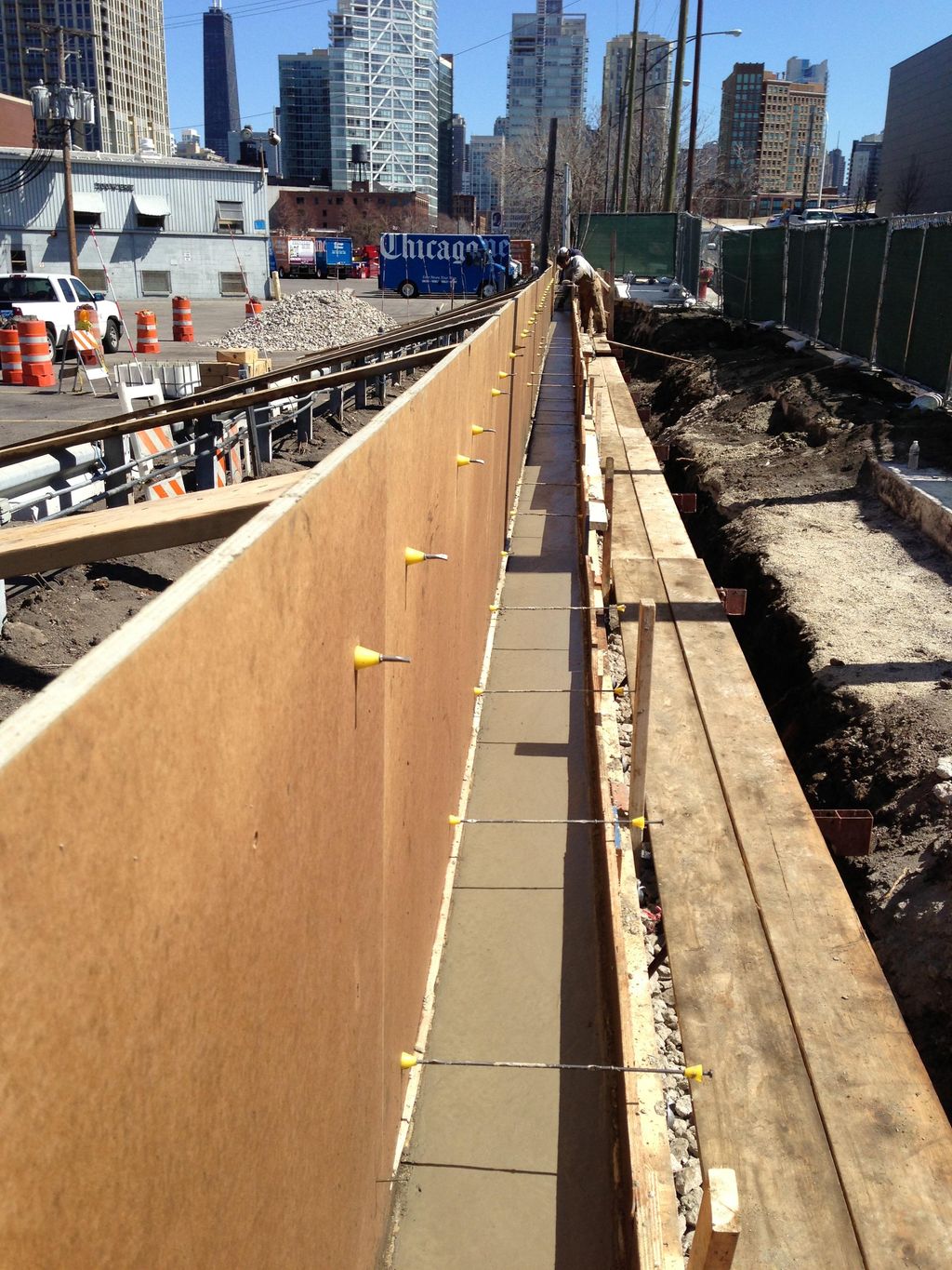 Tribune building retaining wall-Chicago