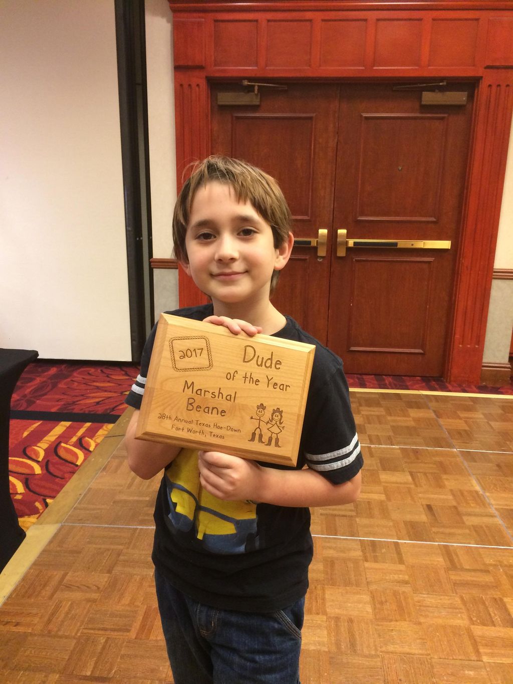 Beanie with his award