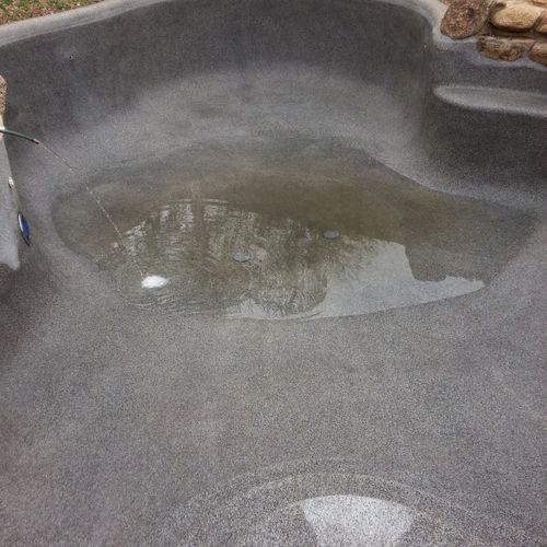 Completed pool drain and acid wash