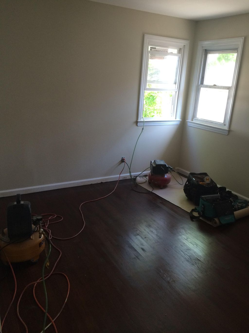 polishing wood floor