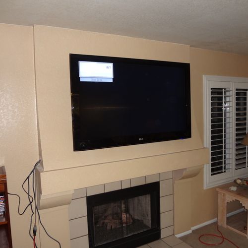 tv on fireplace