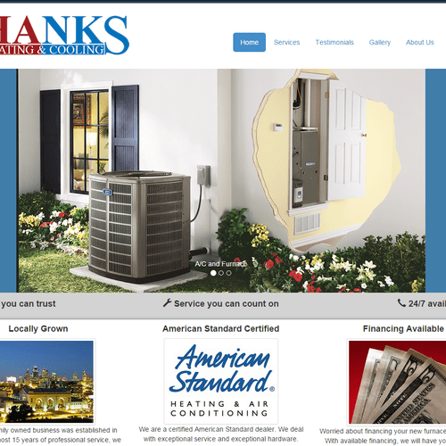 Website for heating a cooling business. Client nee