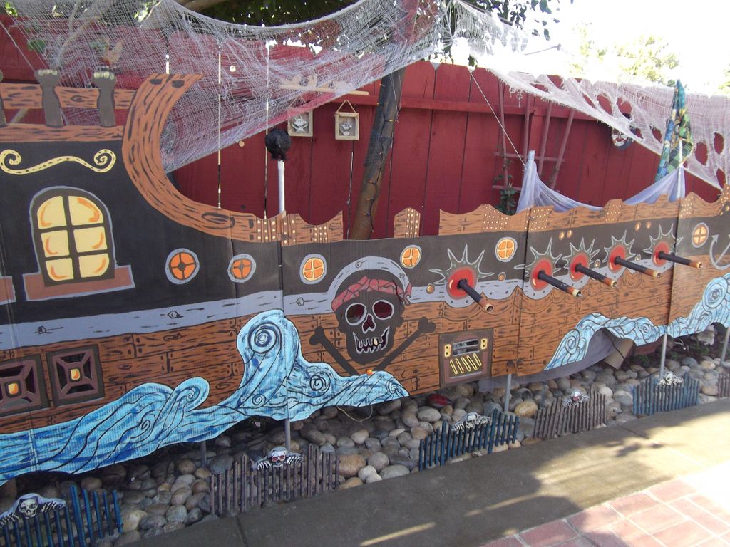 Cardboard boat for a pirate party