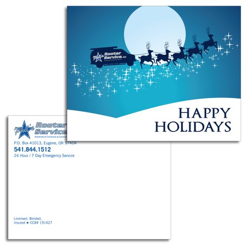 A holiday card for a Phil's Rooter, a plumber.