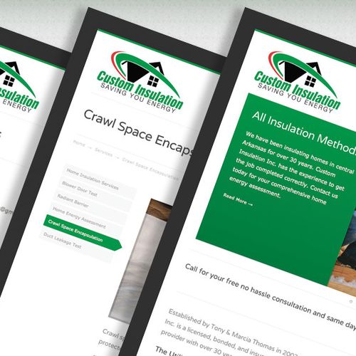 Custom Insulation Inc. custom website design