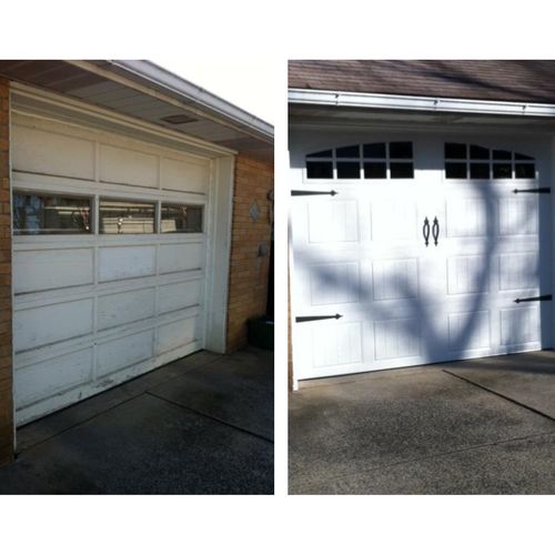 Before and after picture.  Replaced old door with 