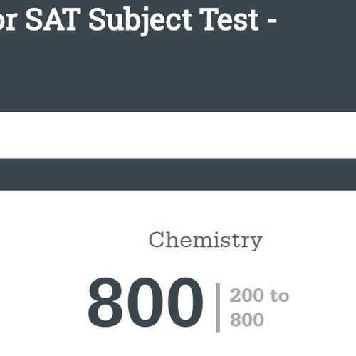 SAT Chemistry: Perfect Score