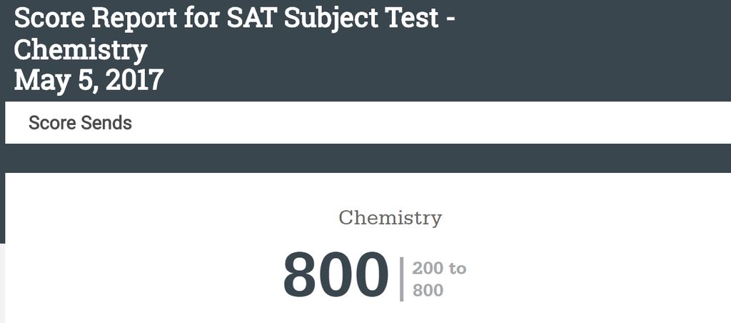 SAT Chemistry: Perfect Score