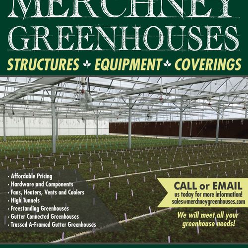 Merchney Greenhouses Ad for Greenhouse Grower Maga