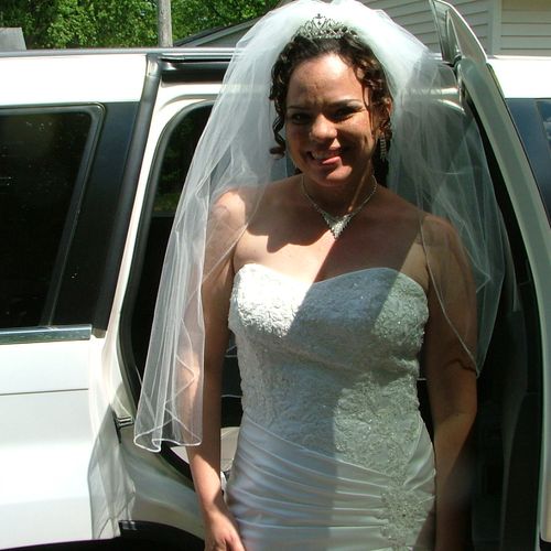 Bride at the Limo