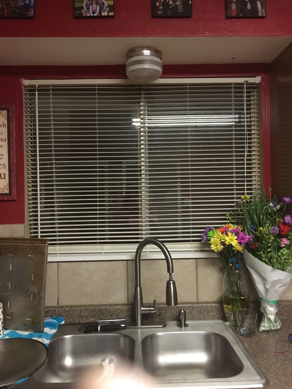 old light above sink