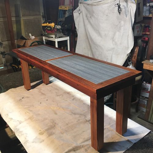 Coffee table made from antique and heart pine