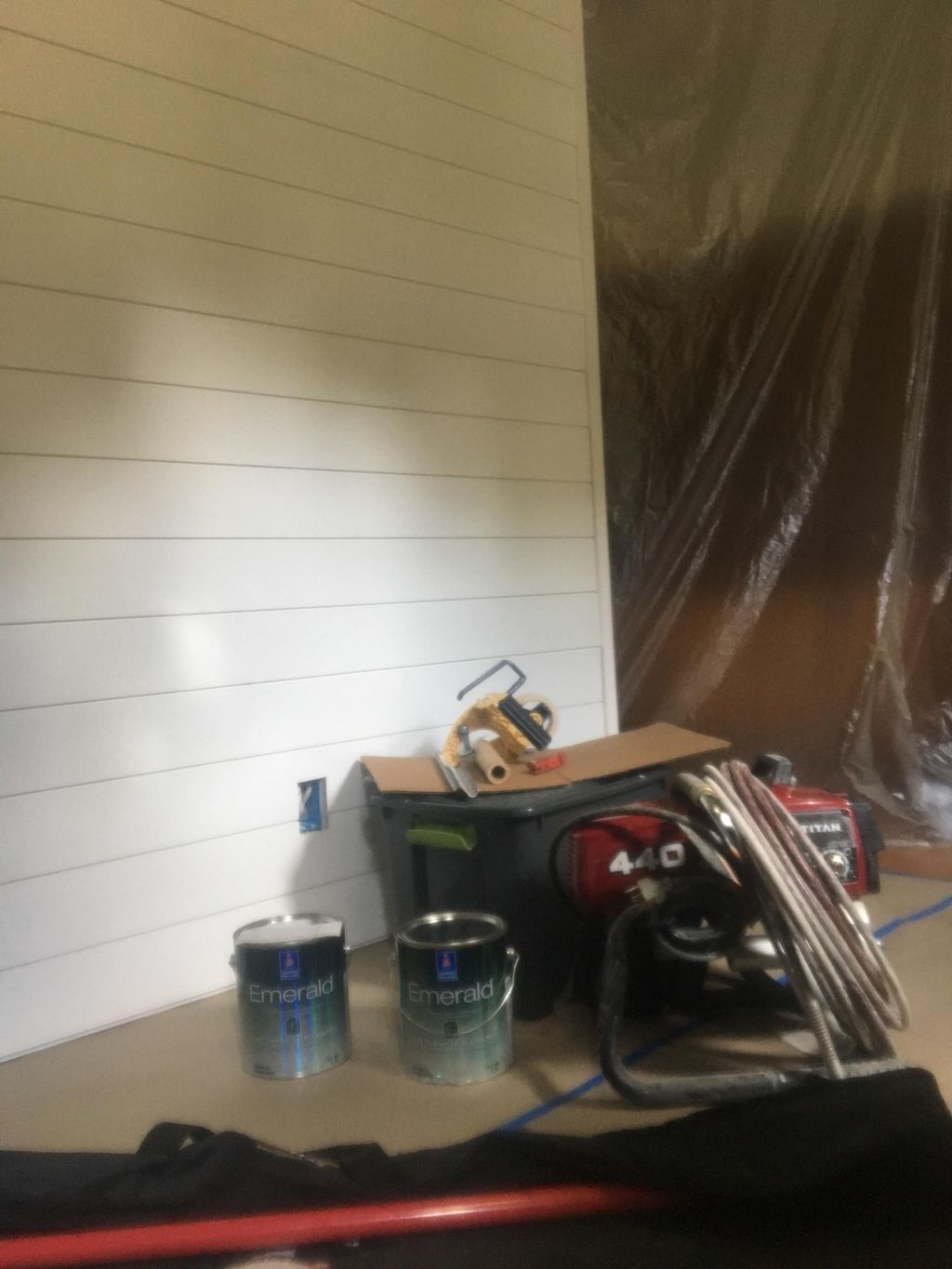 Getting all set up to begin spraying this beautifu
