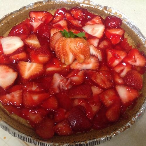 Homemade strawberry cheesecake