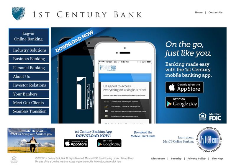 New Site app for 1st Century Bank