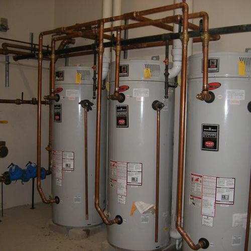 Commercial water heaters.