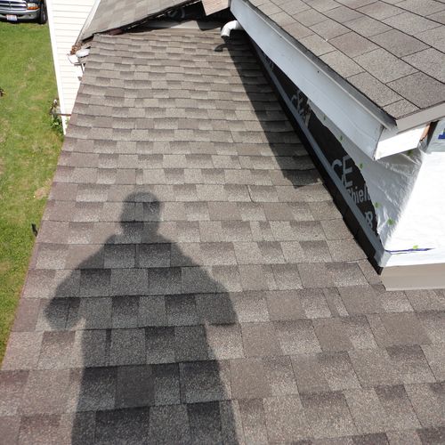 Same roof repair section after installing lifetime