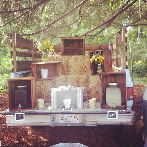 Backyard bar created in a truck bed!