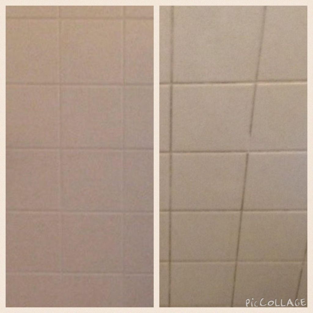 before & after shower re-grout in Roseville, Mn
