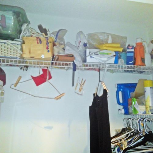 Laundry Room Organization Before