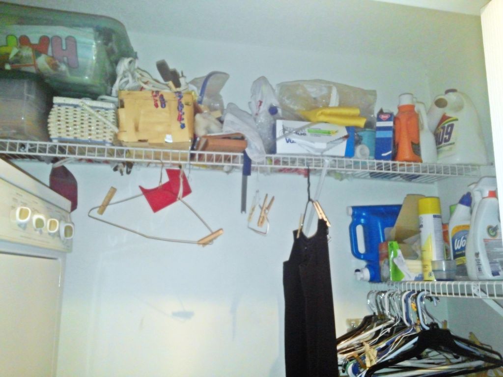 Laundry Room Organization Before