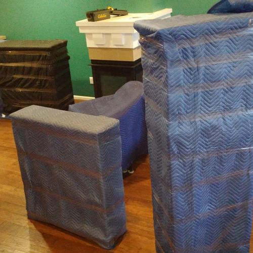All furniture protected and wrapped.