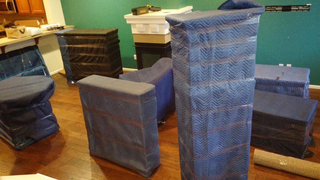 All furniture protected and wrapped.