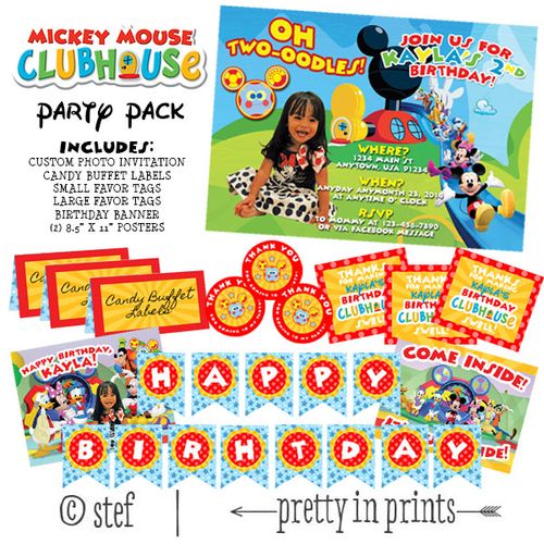 Mickey Mouse Clubhouse themed party pack printable