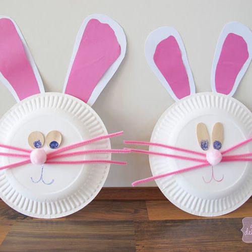 paper plate bunny for kiddos