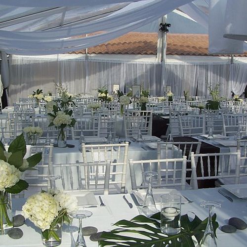 tent wedding 
ceiling fabric treatment 
sheer tent