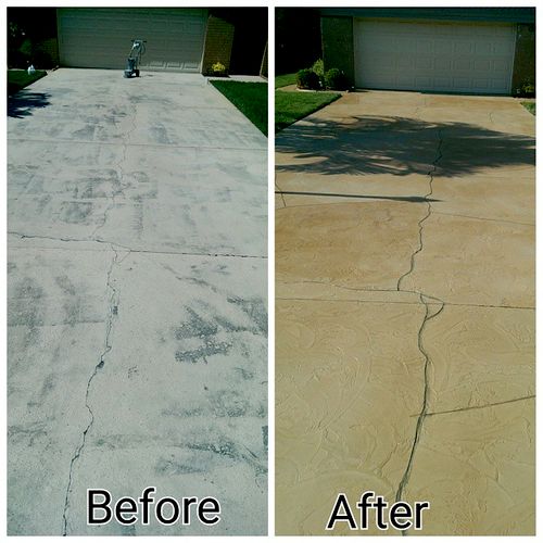 30 year old driveway restored without removing or 