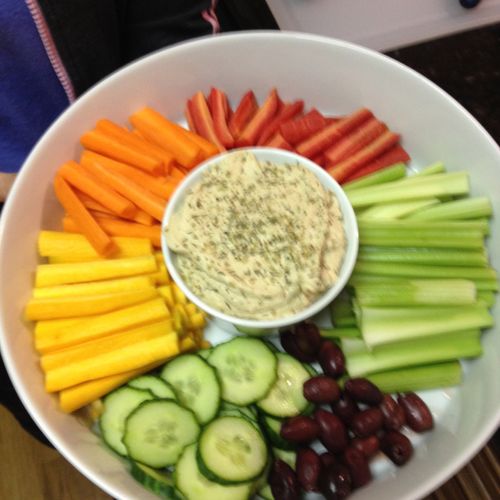 Rainbow carrots are the star of this platter!