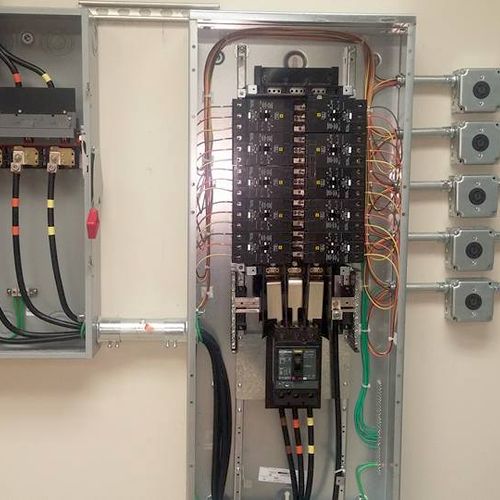 A disconnect and panel build by Etienne Electric a