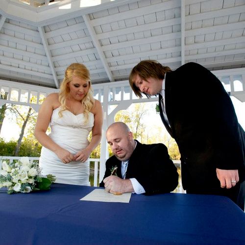 Signing the marriage license!