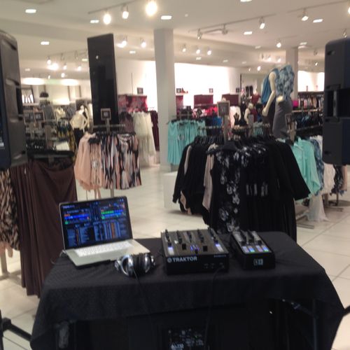 Pop music at a retail store open house