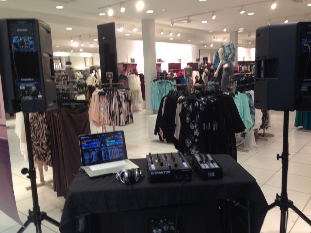 Pop music at a retail store open house