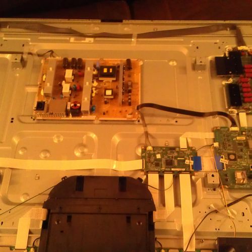 Flat screen T.V. repair.

Replaced power supply.