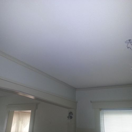 hung and finished ceiling drywall