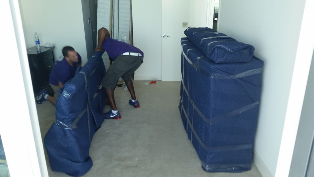 Craig and Tarique wrapping a foot board