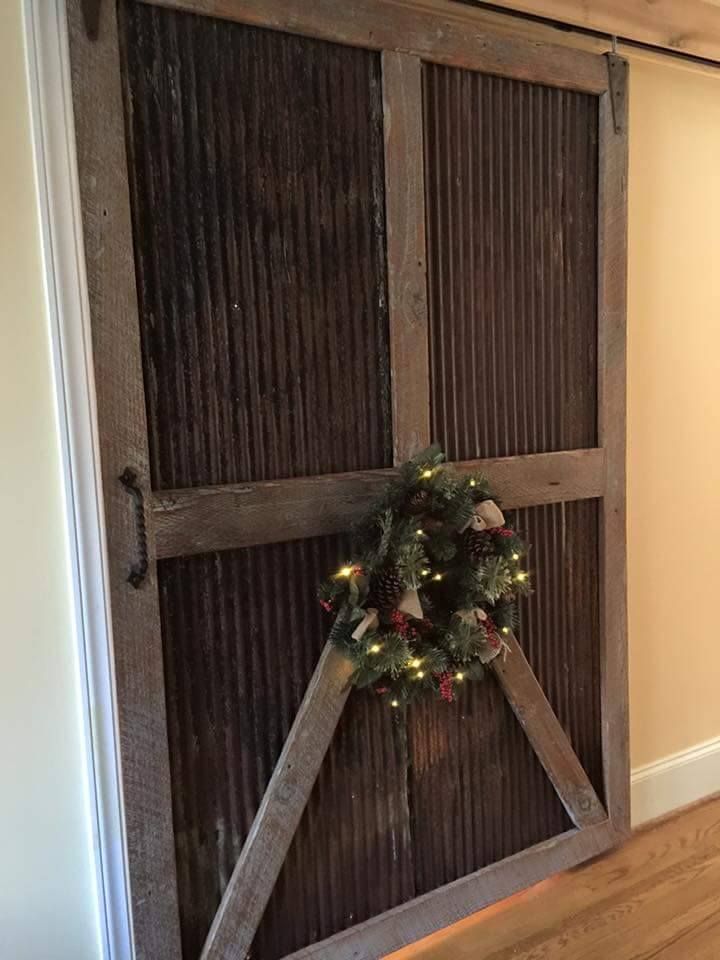 Sliding office door install.