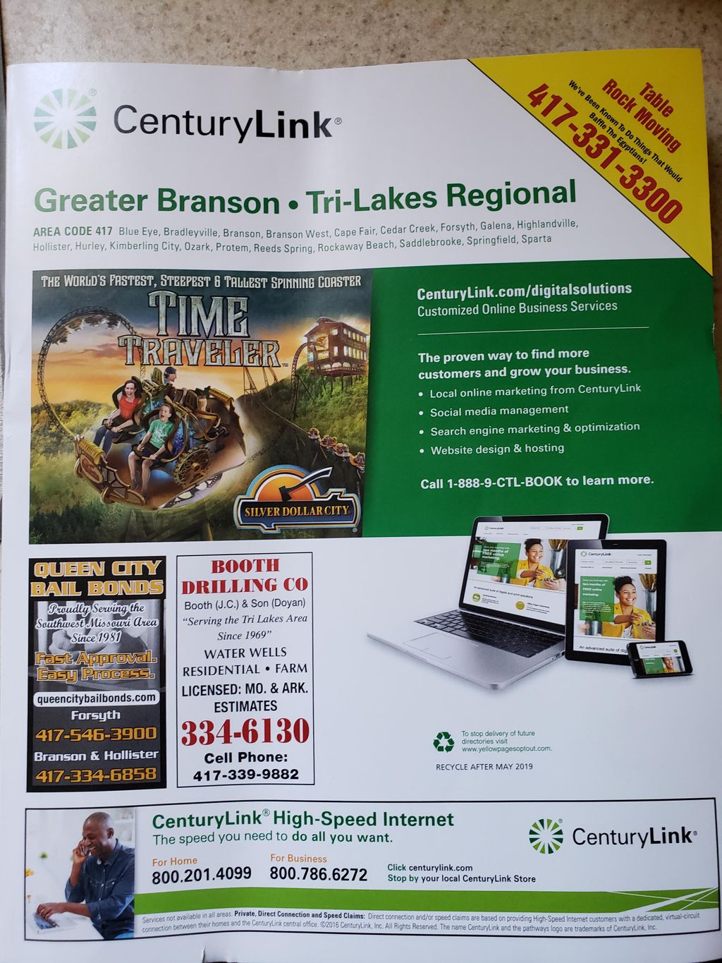 we are now on the cover of the phone book
