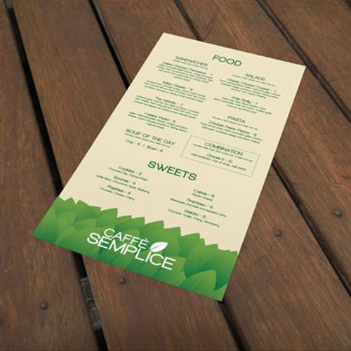 Caffe Semplice- fictional restaurant branding and 