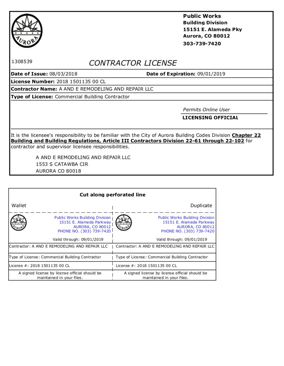 2018-2019 GC CLASS A LICENSE